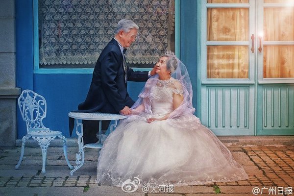 Elderly Couple Take Fairytale Photos