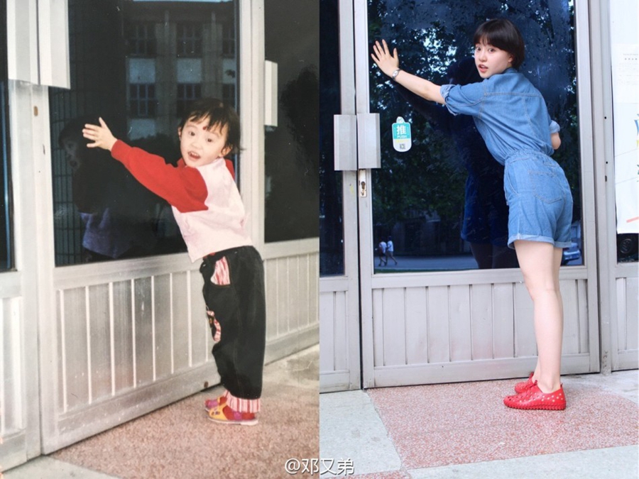 Now and Then: Graduate Poses at Same University Spots 19 Yrs Later