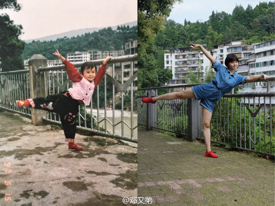 Now and Then: Graduate Poses at Same University Spots 19 Yrs Later