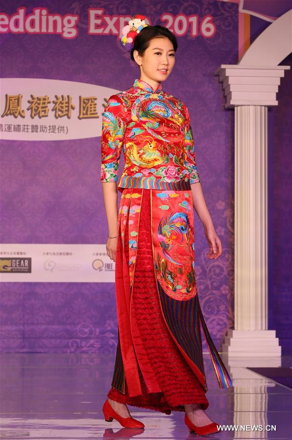 Chinese Traditional Wedding Dress Displayed At Hk Wedding Expo