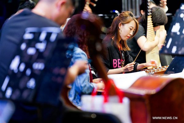 Macao Chinese Orchestra attend rehearsal at Broadway Theater in Macao