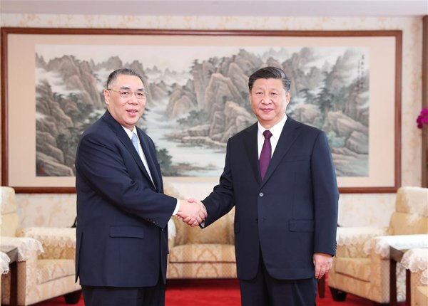 CHINA-MACAO-XI JINPING-CHUI SAI ON-MEETING (CN)