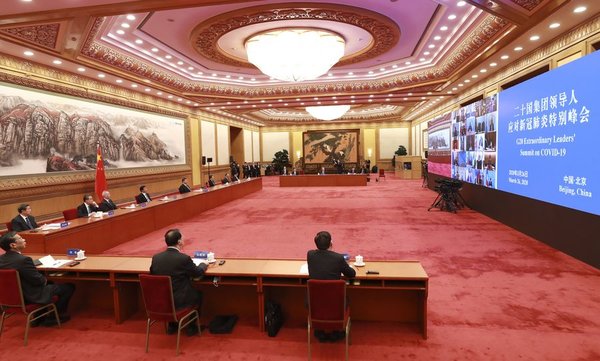 Xi Calls for All-Out Global War Against COVID-19 at Extraordinary G20 Summit