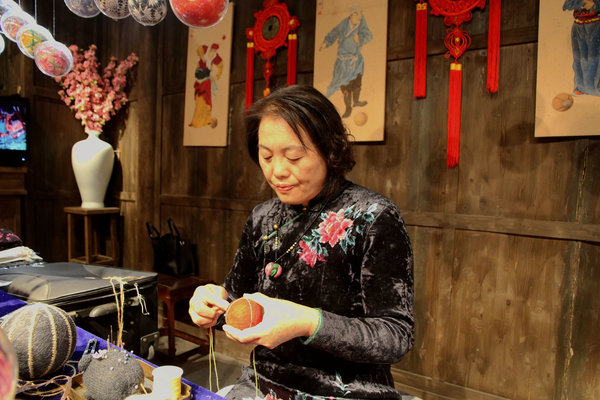 Woman Keeps Embroidered Cuju Skills Alive