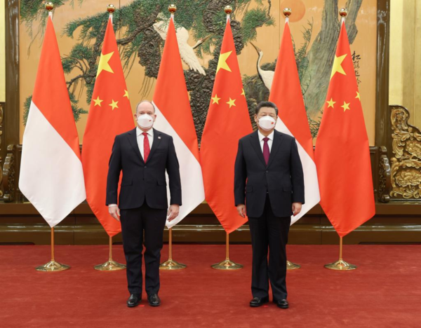 Xi Meets Prince of Monaco Albert II