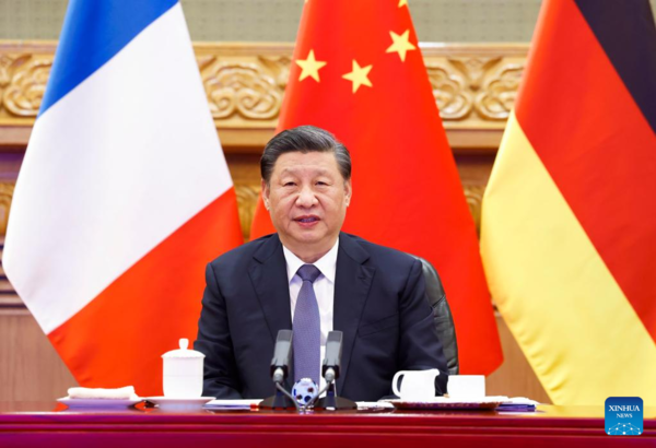 Xi Holds Virtual Summit with Leaders of France, Germany