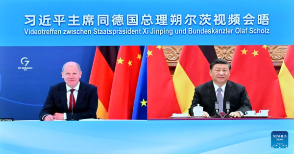 Xi Calls on China, Germany to Better Harness Stabilizing, Constructive, Steering Role of Ties