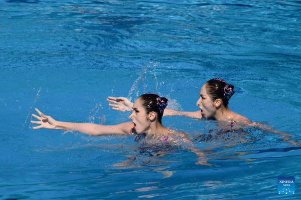 China's Twin Wang Sisters Win Gold in Budapest Worlds Artistic Swimming