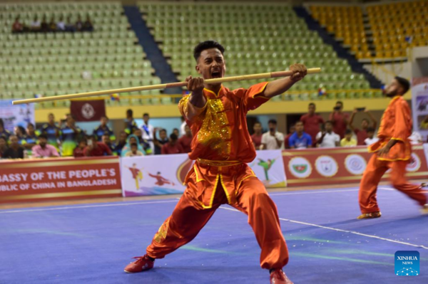 Ambassador Cup China-Bangladesh Wushu Demonstration Attracts 300 Players