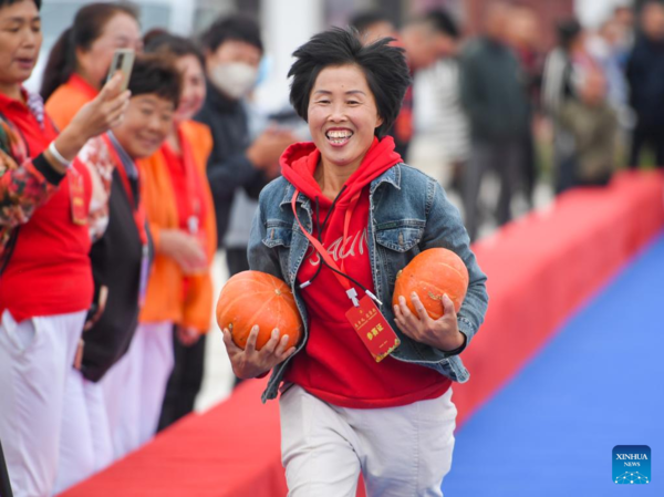 People Celebrate Upcoming Chinese Farmers' Harvest Festival in China's Inner Mongolia