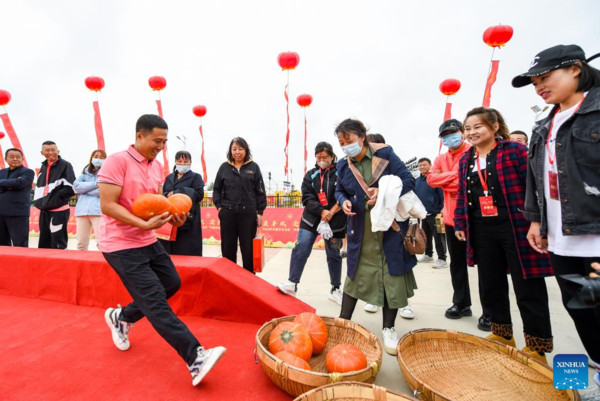 People Celebrate Upcoming Chinese Farmers' Harvest Festival in China's Inner Mongolia