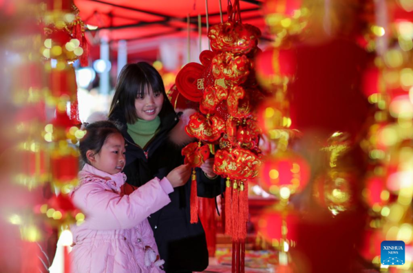 People Celebrate Upcoming Spring Festival Across China