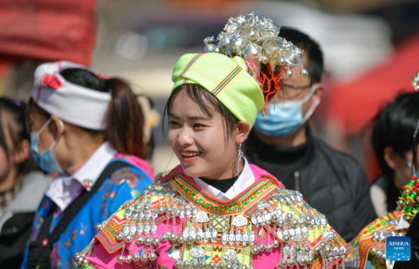 Miao People Participate in Traditional Dancing Activity in SW China's Guizhou