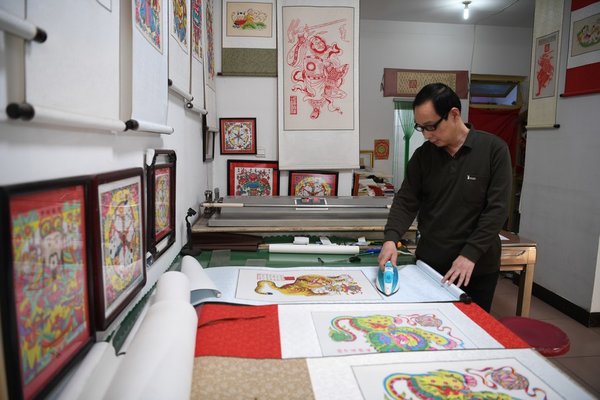 Wuqiang Woodblock New Year Painting Promoted in N China's Hebei