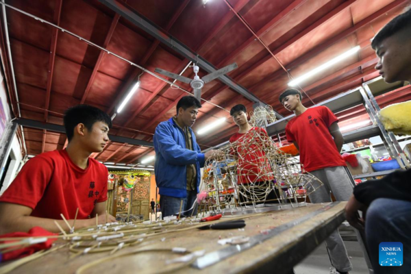 Lion Dance Integrated with School Education in Tengxian, S China