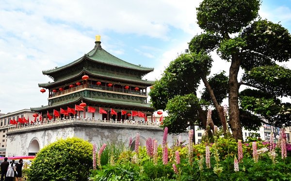 Landmarks in Time-Honored City of Xi'an: Ancient City Wall, Bell Tower and Drum Tower