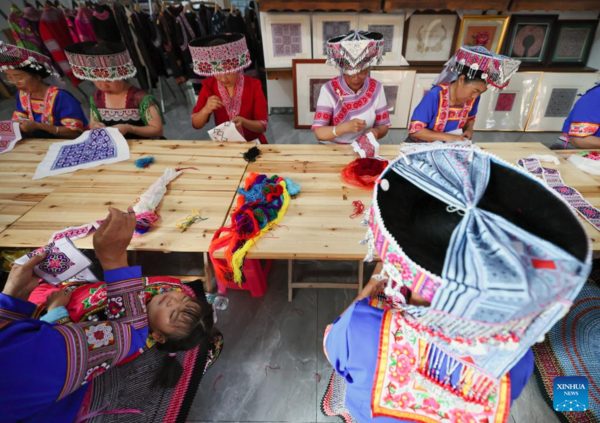 Embroidery Industry Provides Jobs for Local Women of Miao Ethnic Group in Yunnan County