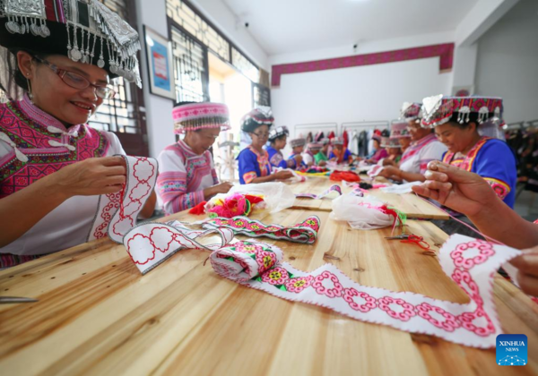 Embroidery Industry Provides Jobs for Local Women of Miao Ethnic Group in Yunnan County