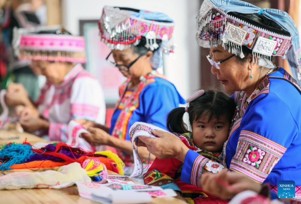 Embroidery Industry Provides Jobs for Local Women of Miao Ethnic Group in Yunnan County