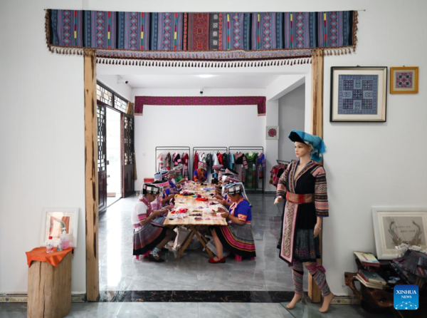 Embroidery Industry Provides Jobs for Local Women of Miao Ethnic Group in Yunnan County