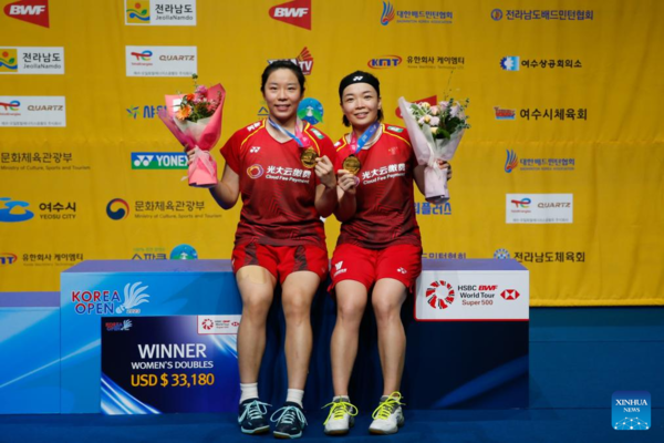 China's Chen, Jia Win Women's Doubles at BWF Korea Open Badminton Championships