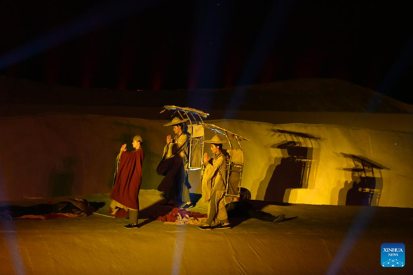 Cultural Plays Reflecting History and Culture of Dunhuang Held in Gansu, NW China