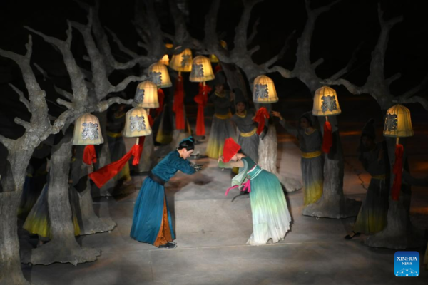 Cultural Plays Reflecting History and Culture of Dunhuang Held in Gansu, NW China