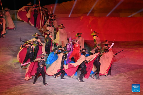 Cultural Plays Reflecting History and Culture of Dunhuang Held in Gansu, NW China