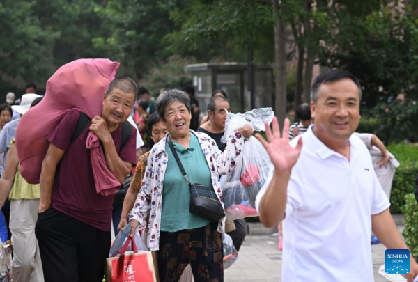 Relocated Villagers in Jinghai District of China's Tianjin Return Home As Flood Recedes