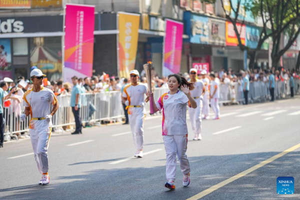 Torch Relay of 19th Asian Games Continues in Quzhou, E China