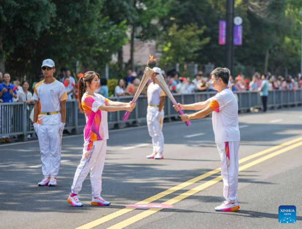 Torch Relay of 19th Asian Games Continues in Quzhou, E China