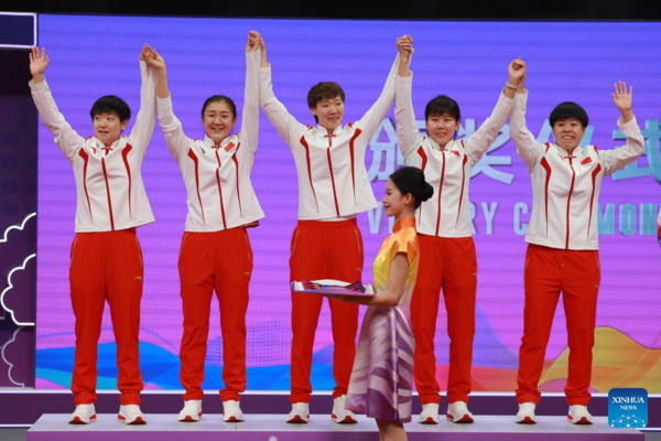 China Takes 5th Consecutive Women's Team Title in Asiad Table Tennis