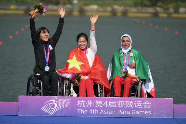 China's Paddler Xie Claims 1st Gold of Hangzhou Asian Para Games