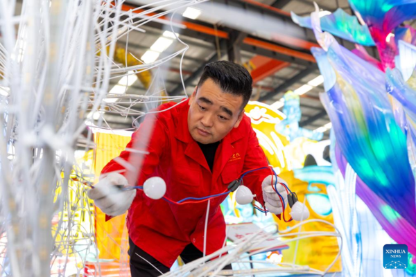 Zigong Lanterns Crafted for Upcoming Spring Festival Zigong Lanterns Crafted for Upcoming Spring Festival