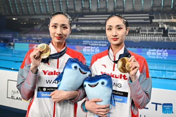 Chinese Artistic Swim Sister Duo Bags Back