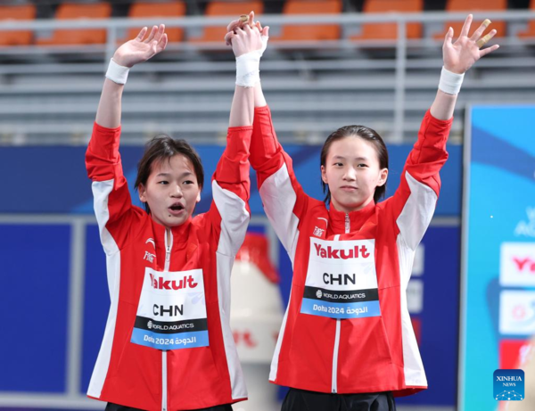 China's Chen and Quan Win Women's 10m Platform Synchronised at Swimming Worlds