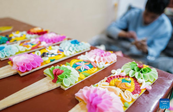 People Prepare Butter Sculptures Before Spring Festival in Lhasa, SW China