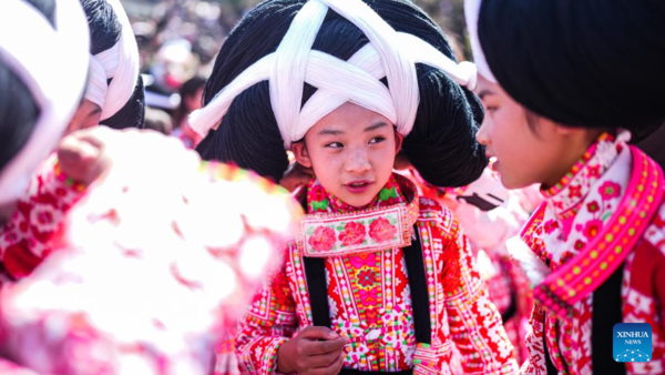 Miao People Celebrate 'Tiaohua' Festival to Pray for Harvest and Well-Being in New Year