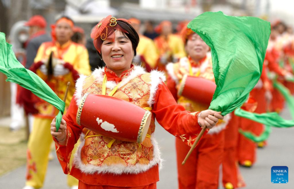 People Perform Folk Dances in NW China's Shaanxi