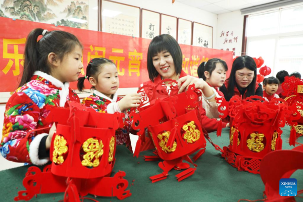 People Celebrate Upcoming Lantern Festival in China