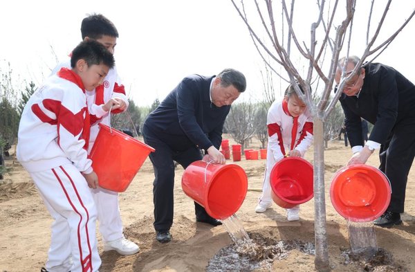 Xi Focus: Xi Plants Trees in Beijing, Urging Nationwide Afforestation Efforts for Beautiful China